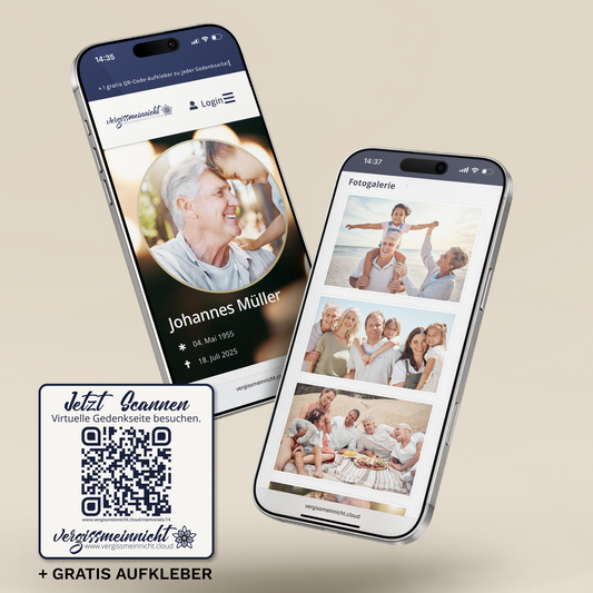 Digitale Gedenkseite inkl. QR-Code